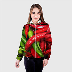 Куртка с капюшоном женская Жгучие перцы, цвет: 3D-белый — фото 2