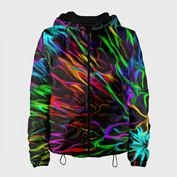 Куртка с капюшоном женская Neon pattern Vanguard, цвет: 3D-черный