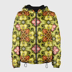 Куртка с капюшоном женская Калейдоскоп элементы текстура, цвет: 3D-черный