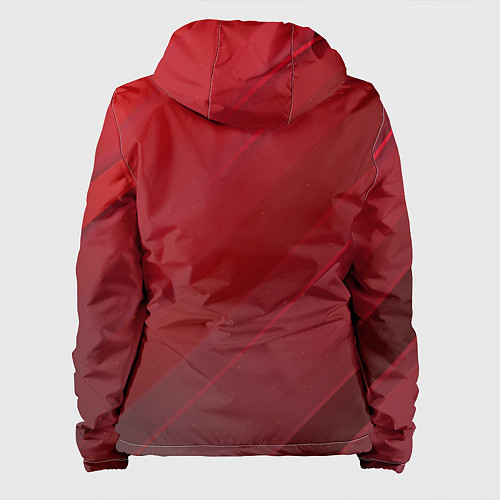 Женская куртка Полосы На красном Фоне / 3D-Белый – фото 2