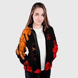 Куртка с капюшоном женская Half-life потёки, цвет: 3D-черный — фото 2