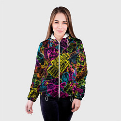 Куртка с капюшоном женская Cyber space pattern Fashion 3022, цвет: 3D-белый — фото 2