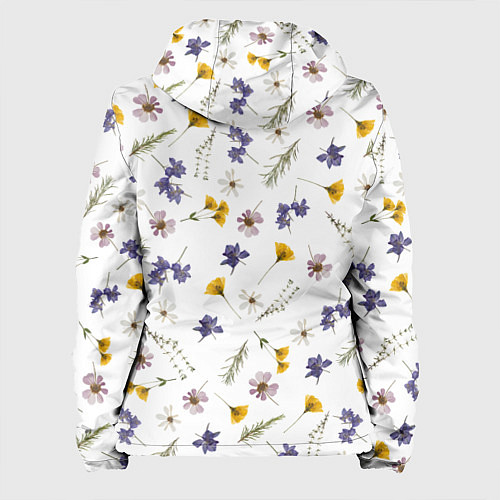 Женская куртка Простые цветы на белом фоне / 3D-Белый – фото 2