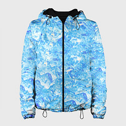 Куртка с капюшоном женская Сапфировые Кубики Льда, цвет: 3D-черный