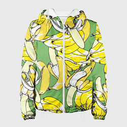 Куртка с капюшоном женская Banana pattern Summer Food, цвет: 3D-белый