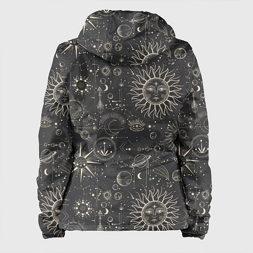Женская куртка Небесные тела, созвездия, солнце, космос, мистика / 3D-Черный – фото 2