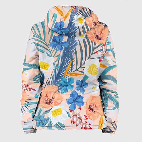 Женская куртка Цветы Яркие Тропические / 3D-Черный – фото 2