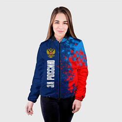 Куртка с капюшоном женская RUSSIA - ГЕРБ За Россию - Краска, цвет: 3D-черный — фото 2