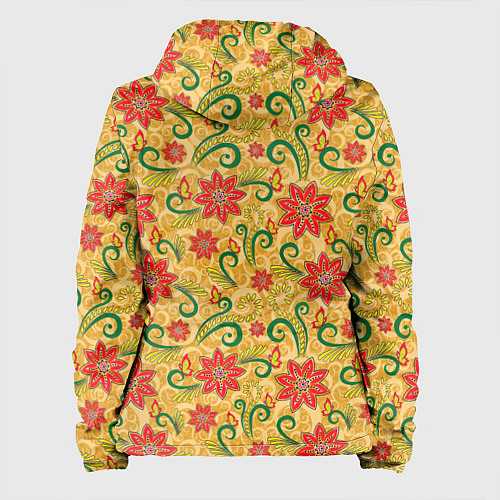 Женская куртка Оранжевая хохлома / 3D-Черный – фото 2