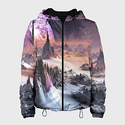 Куртка с капюшоном женская Cosmic fantasy art, цвет: 3D-черный