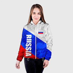 Куртка с капюшоном женская RUSSIA - SPORTWEAR - ТРИКОЛОР, цвет: 3D-белый — фото 2