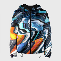 Куртка с капюшоном женская Abstraction expressive pattern, цвет: 3D-черный