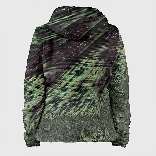 Женская куртка Камуфляжный змеиный фрактал / 3D-Белый – фото 2