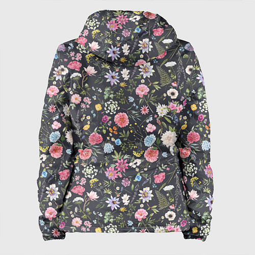 Женская куртка Разные цветы, листья, травы на темном фоне / 3D-Белый – фото 2
