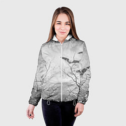 Куртка с капюшоном женская Ночь Луна Летучая мышь, цвет: 3D-белый — фото 2