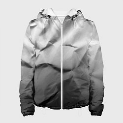 Куртка с капюшоном женская Мятая бумага Текстура Crumpled Paper Texture, цвет: 3D-белый