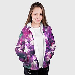 Куртка с капюшоном женская Wild flowers, цвет: 3D-белый — фото 2
