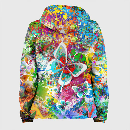 Женская куртка Яркое безумие Бабочки, кляксы, граффити / 3D-Белый – фото 2