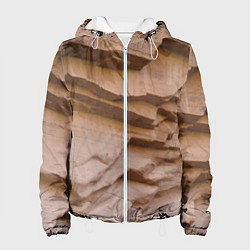 Куртка с капюшоном женская Рельефные скалы Relief rocks, цвет: 3D-белый