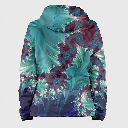 Женская куртка Фрактальный растительный паттерн Fractal Plant Pat / 3D-Белый – фото 2
