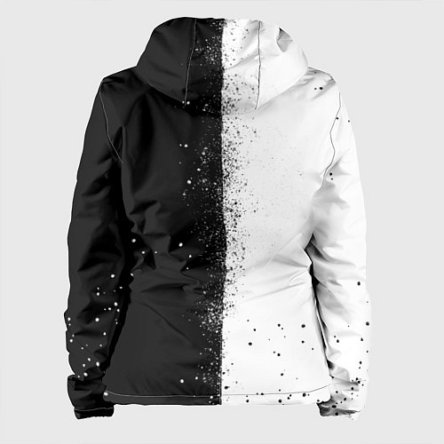 Женская куртка СУБАРУ - SUBARU ЧЕРНО БЕЛЫЕ БРЫЗГИ КРАСКА / 3D-Белый – фото 2