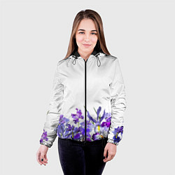Куртка с капюшоном женская Любимые Ирисы, цвет: 3D-черный — фото 2
