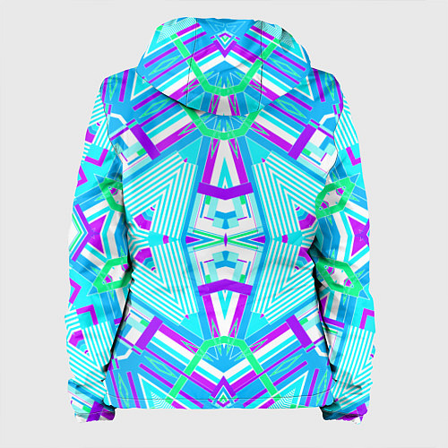 Женская куртка Геометрический орнамент в голубых тонах / 3D-Черный – фото 2