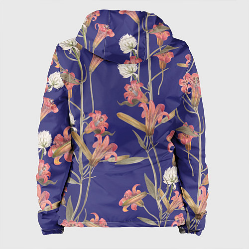 Женская куртка Цветы Оранжевые Лилии / 3D-Черный – фото 2