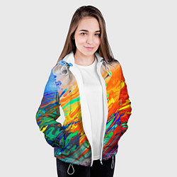 Куртка с капюшоном женская Буйство красок Лето Riot of colors Summer, цвет: 3D-белый — фото 2