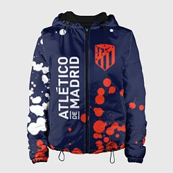 Куртка с капюшоном женская ATLETICO MADRID Брызги, цвет: 3D-черный