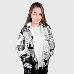 Куртка с капюшоном женская Hunter x Hunter pattern, цвет: 3D-белый — фото 2