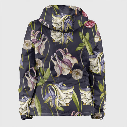 Женская куртка Цветы Аквилегии / 3D-Черный – фото 2