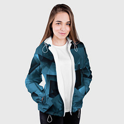 Куртка с капюшоном женская Абстрактная геометрическая композиция Abstract geo, цвет: 3D-белый — фото 2