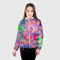 Куртка с капюшоном женская WRITHING COLORED FRACTALS, цвет: 3D-белый — фото 2