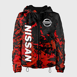 Куртка с капюшоном женская Nissan Спортивный стиль, цвет: 3D-черный