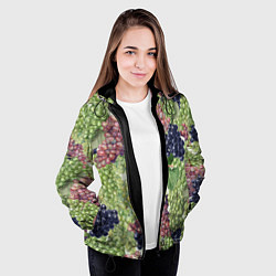 Куртка с капюшоном женская Кисти Винограда, цвет: 3D-черный — фото 2