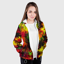 Куртка с капюшоном женская Абстрактная авангардная композиция Abstract avant-, цвет: 3D-белый — фото 2
