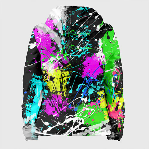 Женская куртка Разноцветные пятна краски на черном фоне / 3D-Белый – фото 2
