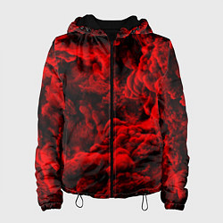 Куртка с капюшоном женская Красный дым Red Smoke Красные облака, цвет: 3D-черный