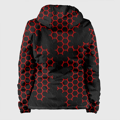Женская куртка НАНОКОСТЮМ Black and Red Hexagon Гексагоны / 3D-Белый – фото 2