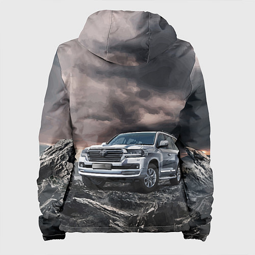 Женская куртка Toyota Land Cruiser 200 среди скал / 3D-Белый – фото 2