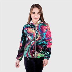 Куртка с капюшоном женская Acid Wave, цвет: 3D-белый — фото 2