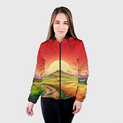 Куртка с капюшоном женская Дорога к солнцу, цвет: 3D-черный — фото 2