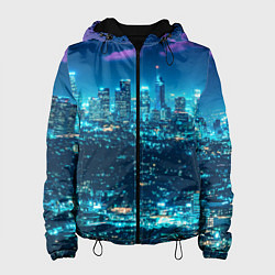 Куртка с капюшоном женская Вечер в Лос-Анжелесе, цвет: 3D-черный