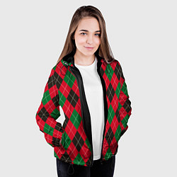 Куртка с капюшоном женская Классический аргайл, цвет: 3D-черный — фото 2