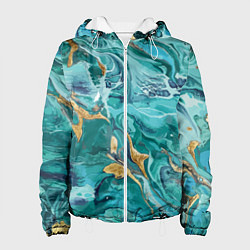 Куртка с капюшоном женская Имитация малахита, цвет: 3D-белый