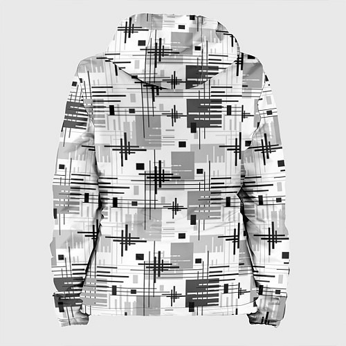 Женская куртка Черно белый ретро геометрический узор / 3D-Белый – фото 2