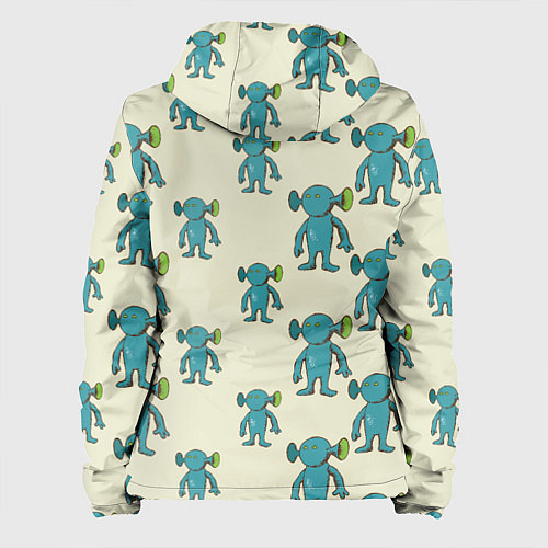 Женская куртка Милые зеленые человечки / 3D-Белый – фото 2