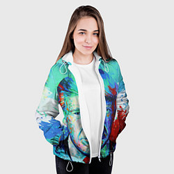 Куртка с капюшоном женская Дональд Трамп арт, цвет: 3D-белый — фото 2