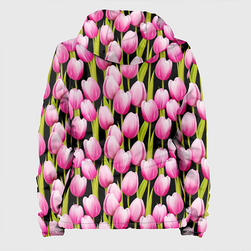 Женская куртка Цветы Розовые Тюльпаны / 3D-Белый – фото 2